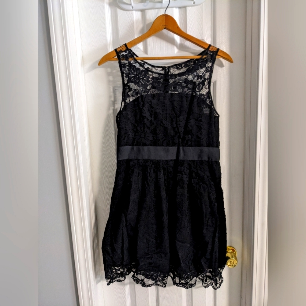 Black dress with lace overlay